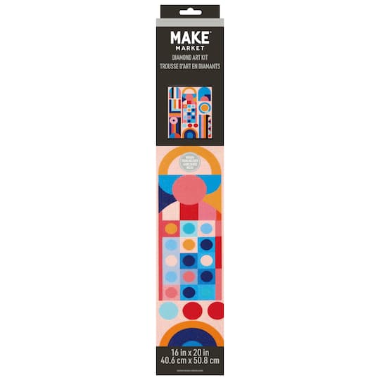 16" x 20" Pink Geometric Diamond Art Kit with Wood Frame by Make Market®
